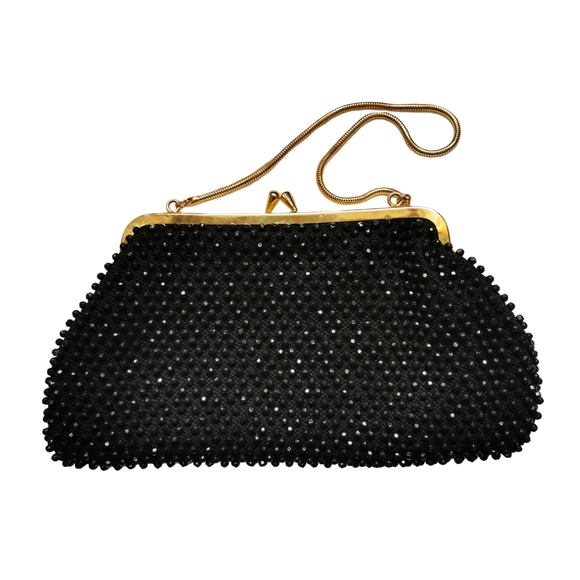 Source Unknown Handbags - Vintage (60's) Black Beaded Evening Bag